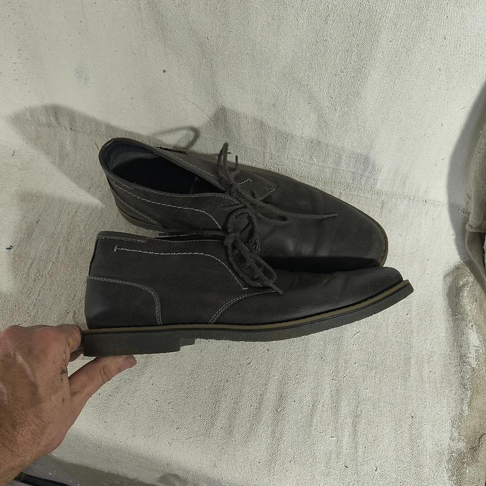 Men's Grey Size 11 M Faux Leather Chukka Boots by Sonoma